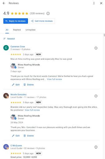Rhino Roofing Orlando Google Analytics and Traffic Growth Proof